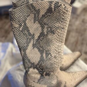 Snake Skin Patterned Boots